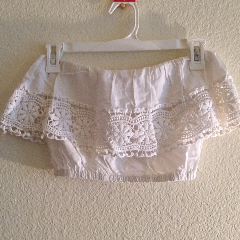 White Floral Crop Top